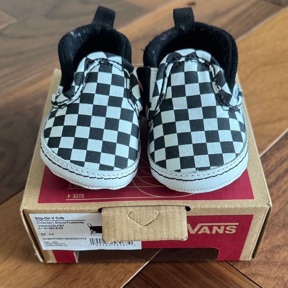 Vans Kids Checkered Slip-On Sneakers - Black White